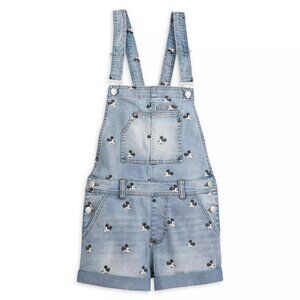 Disney Mickey Mouse Denim Overalls Shorts Women size XL